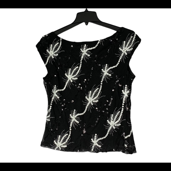 Cartise  black and white sequin top size 10 - Picture 4 of 7